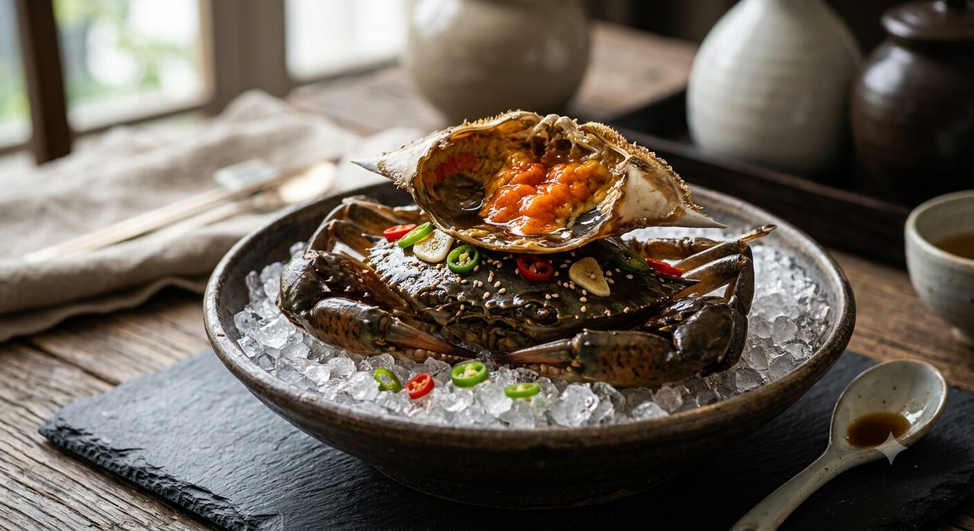 醤油だれに漬け込んだ韓国の生ガニ料理カンジャンケジャン