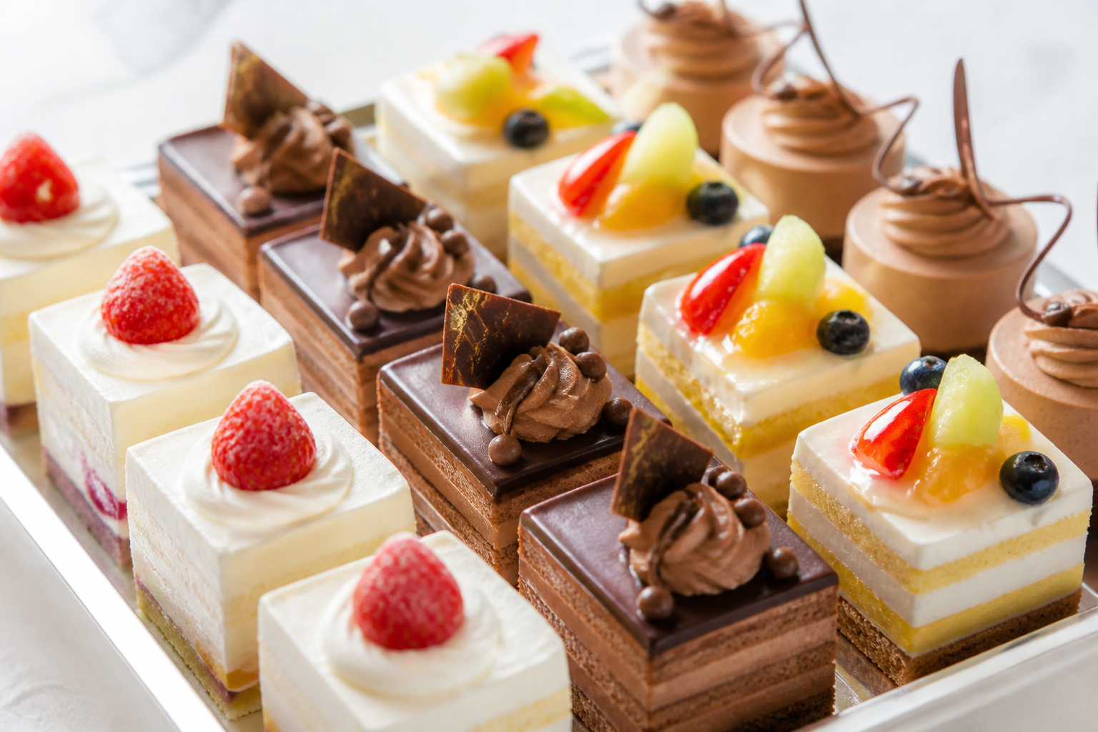 ミルクやチョコや果物のクリームを使った生ブッセの味のイメージ