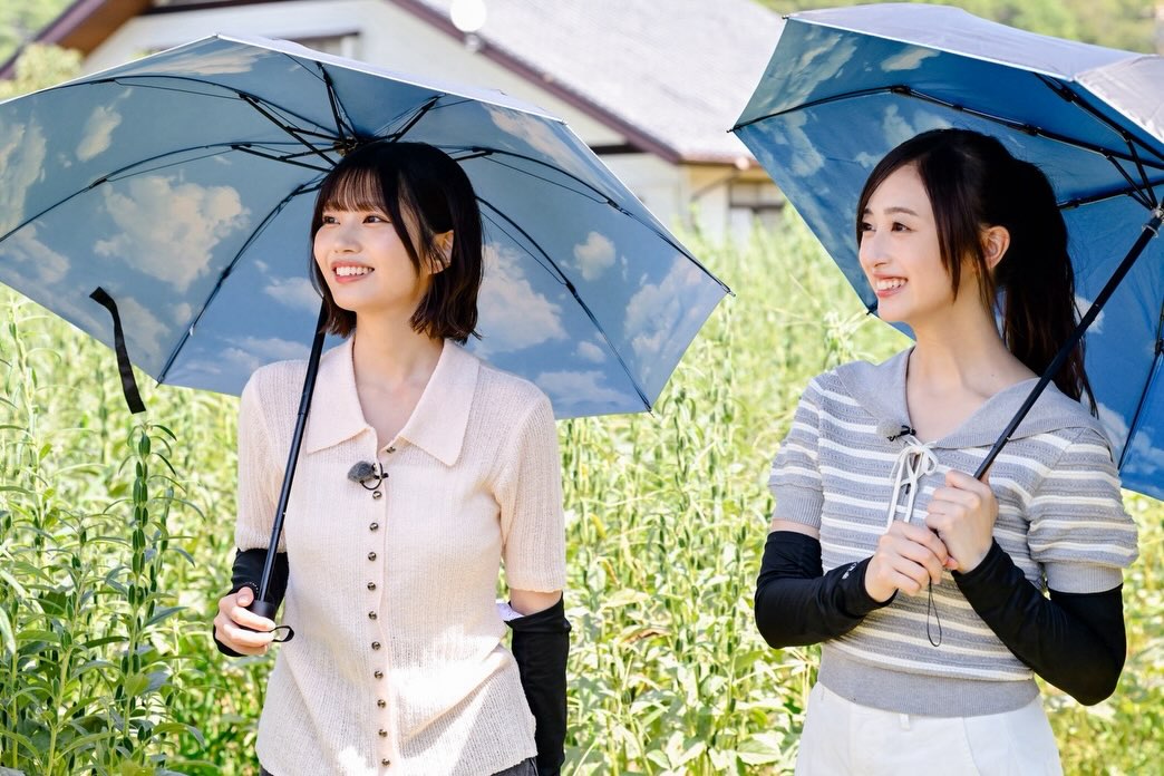 満天☆青空レストランで駒ヶ根の黒ごまを紹介する乃木坂46の中西アルノさんと井上和さん
