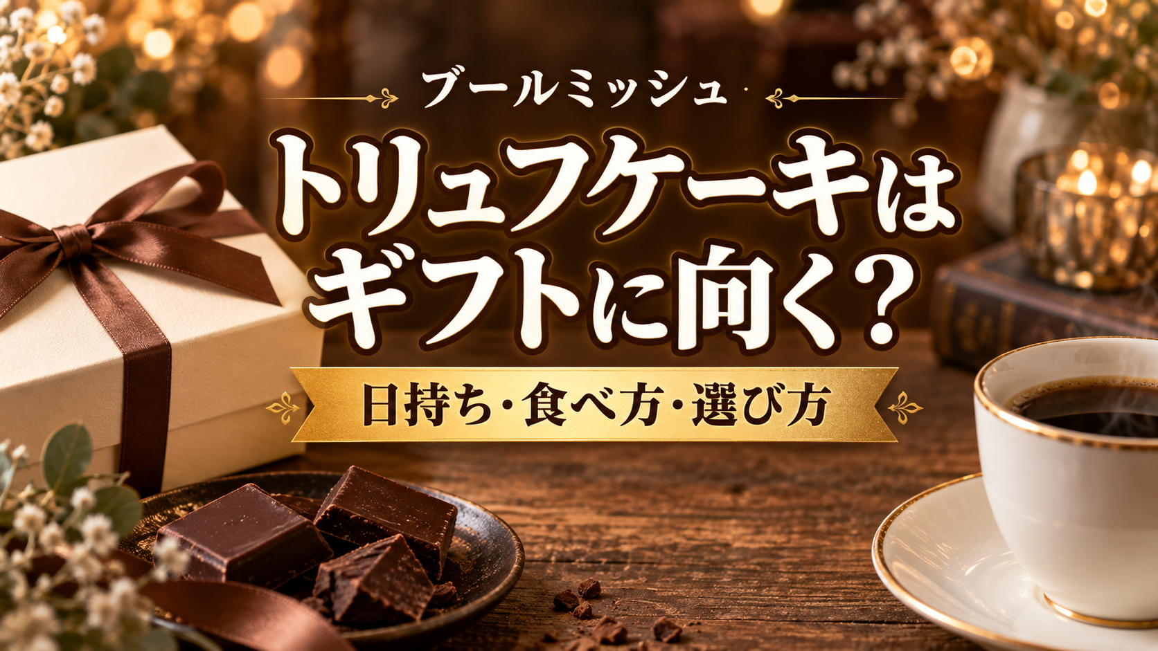 ブールミッシュのトリュフケーキの日持ち・食べ方・ギフト選びを案内するアイキャッチ