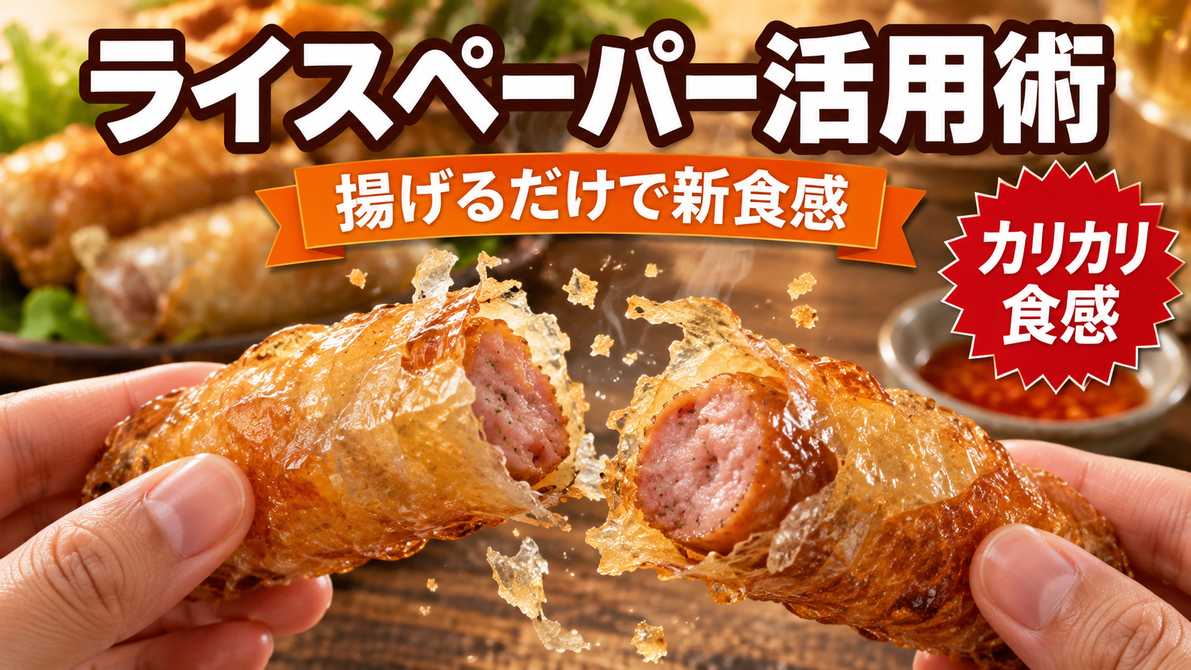 カリカリに揚げたライスペーパー活用レシピのイメージ